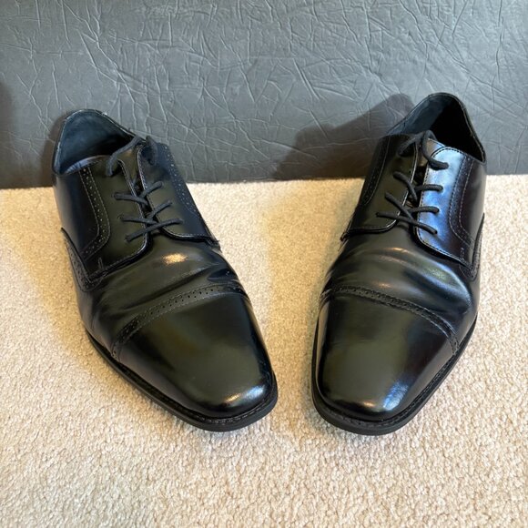 Stacy Adams Abbott Cap Toe Oxford Dress Shoes Black Leather Men's Size 13W - Picture 2 of 10